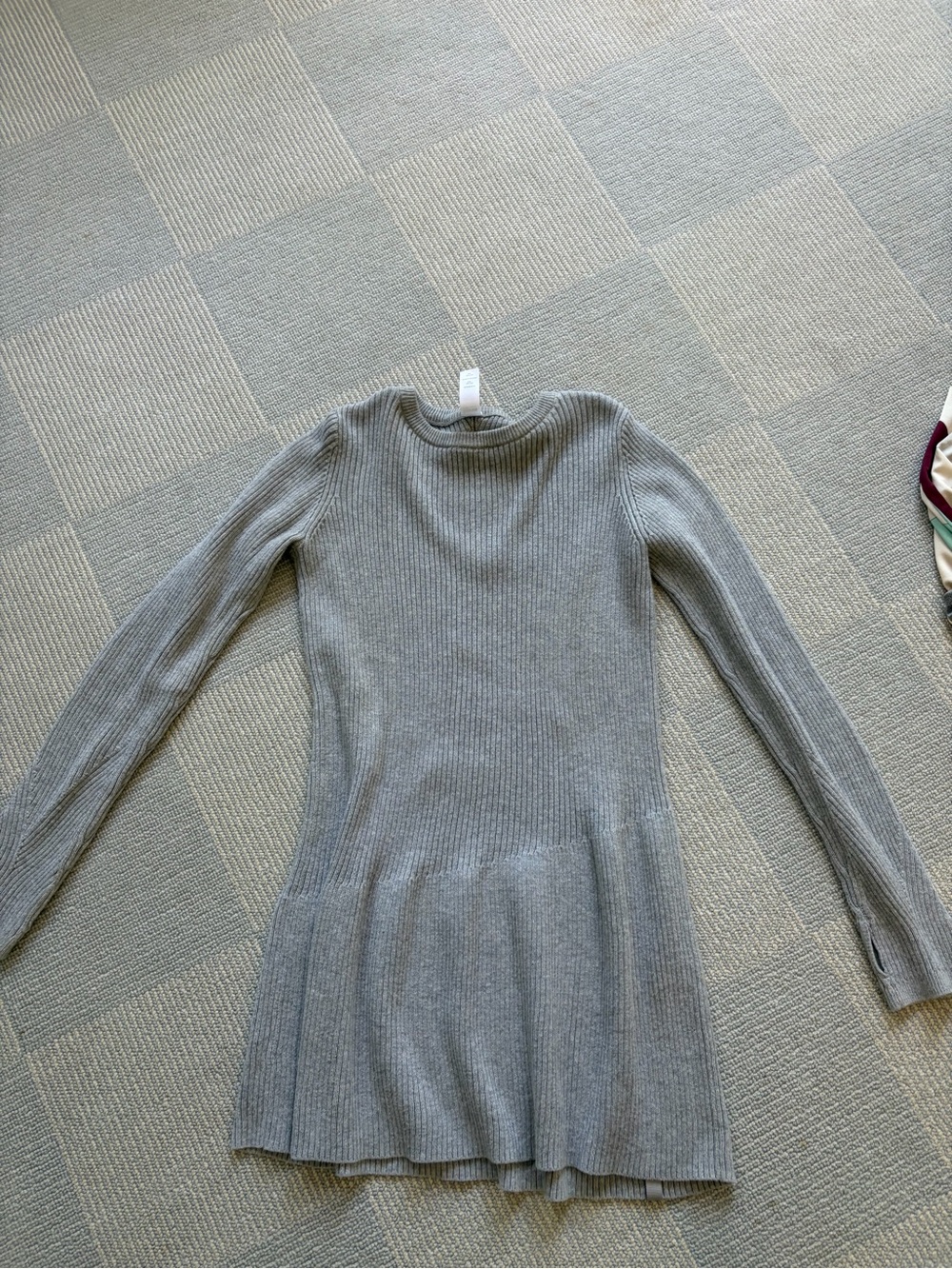 Ivivva Gray Ribbed Long-Sleeve Knit Dress